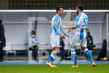 2021-01-24 - Hirving Lozano (Napoli) celebrates after scoring a goal 1-0 - HELLAS VERONA VS SSC NAPOLI - ITALIAN SERIE A - SOCCER