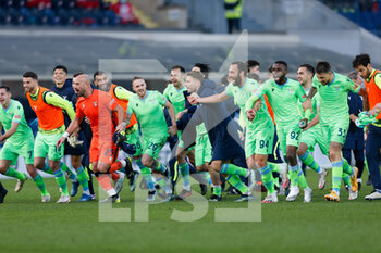 2021-01-31 - S.S. Lazio players celebrating after the victory - ATALANTA BC VS SS LAZIO  - ITALIAN SERIE A - SOCCER