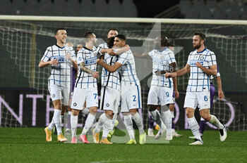 2021-02-05 - Nicolò Barella of FC Internazionale celebrates after scoring a goal  - ACF FIORENTINA VS FC INTERNAZIONALE - ITALIAN SERIE A - SOCCER