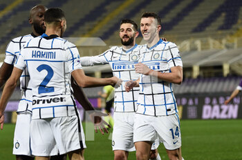 2021-02-05 - Ivan Perisic of FC Internazionale celebrates after scoring a goal  - ACF FIORENTINA VS FC INTERNAZIONALE - ITALIAN SERIE A - SOCCER