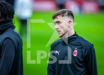 2021-02-07 - Alexis Saelemaekers of AC Milan warms up - AC MILAN VS CROTONE FC - ITALIAN SERIE A - SOCCER