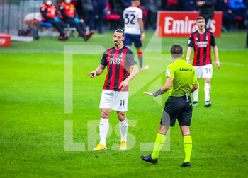 2021-02-07 - Zlatan Ibrahimovic of AC Milan reacts - AC MILAN VS CROTONE FC - ITALIAN SERIE A - SOCCER