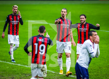 2021-02-07 - Zlatan Ibrahimovic of AC Milan celebrates after scoring a goal - AC MILAN VS CROTONE FC - ITALIAN SERIE A - SOCCER