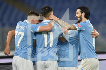 2021-02-07 - Ciro Immobile (17) of SS Lazio celebrates with his team mates after scores the opening goal - SS LAZIO VS CAGLIARI CALCIO - ITALIAN SERIE A - SOCCER