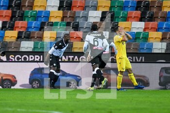 2021-02-07 - Stefano Okaka (Udinese) celebrates after scoring a goal 1-0 - UDINESE CALCIO VS HELLAS VERONA FC - ITALIAN SERIE A - SOCCER