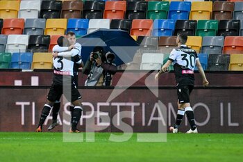 2021-02-07 - Gerard Deulofeu (Udinese) celebrates after scoring a goal with teammates 2-0 - UDINESE CALCIO VS HELLAS VERONA FC - ITALIAN SERIE A - SOCCER