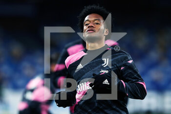 2021-02-13 - Juan Cuadrado of Juventus during warm up before the Italian championship Serie A football match between SSC Napoli and Juventus FC on February 13, 2021 at Diego Armando Maradona Stadium in Naples, Italy - Photo Federico Proietti / DPPI - SSC NAPOLI AND JUVENTUS FC - ITALIAN SERIE A - SOCCER