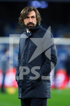2021-02-13 - Andrea Pirlo head coach of Juventus reacts during the Italian championship Serie A football match between SSC Napoli and Juventus FC on February 13, 2021 at Diego Armando Maradona Stadium in Naples, Italy - Photo Federico Proietti / DPPI - SSC NAPOLI AND JUVENTUS FC - ITALIAN SERIE A - SOCCER