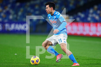 2021-02-13 - Hirving Lozano of Napoli in action during the Italian championship Serie A football match between SSC Napoli and Juventus FC on February 13, 2021 at Diego Armando Maradona Stadium in Naples, Italy - Photo Federico Proietti / DPPI - SSC NAPOLI AND JUVENTUS FC - ITALIAN SERIE A - SOCCER