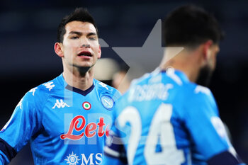 2021-02-13 - Hirving Lozano of Napoli reacts during the Italian championship Serie A football match between SSC Napoli and Juventus FC on February 13, 2021 at Diego Armando Maradona Stadium in Naples, Italy - Photo Federico Proietti / DPPI - SSC NAPOLI AND JUVENTUS FC - ITALIAN SERIE A - SOCCER