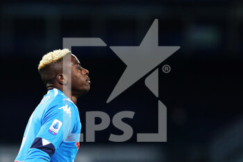 2021-02-13 - Victor Osimhen of Napoli reacts during the Italian championship Serie A football match between SSC Napoli and Juventus FC on February 13, 2021 at Diego Armando Maradona Stadium in Naples, Italy - Photo Federico Proietti / DPPI - SSC NAPOLI AND JUVENTUS FC - ITALIAN SERIE A - SOCCER
