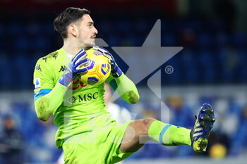 2021-02-13 - Alex Meret goalkeeper of Napoli in action during the Italian championship Serie A football match between SSC Napoli and Juventus FC on February 13, 2021 at Diego Armando Maradona Stadium in Naples, Italy - Photo Federico Proietti / DPPI - SSC NAPOLI AND JUVENTUS FC - ITALIAN SERIE A - SOCCER