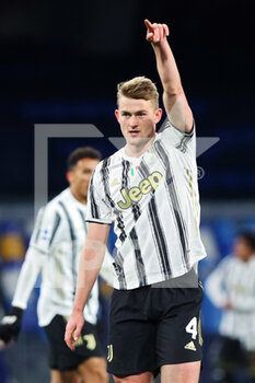 2021-02-13 - Matthijs De Ligt of Juventus gestures during the Italian championship Serie A football match between SSC Napoli and Juventus FC on February 13, 2021 at Diego Armando Maradona Stadium in Naples, Italy - Photo Federico Proietti / DPPI - SSC NAPOLI AND JUVENTUS FC - ITALIAN SERIE A - SOCCER