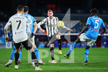 2021-02-13 - Dejan Kulusevski of Juventus in action during the Italian championship Serie A football match between SSC Napoli and Juventus FC on February 13, 2021 at Diego Armando Maradona Stadium in Naples, Italy - Photo Federico Proietti / DPPI - SSC NAPOLI AND JUVENTUS FC - ITALIAN SERIE A - SOCCER