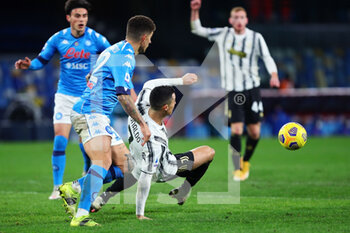 2021-02-13 - Cristiano Ronaldo of Juventus (R) in action withGiovanni Di Lorenzo of Napoli (L) during the Italian championship Serie A football match between SSC Napoli and Juventus FC on February 13, 2021 at Diego Armando Maradona Stadium in Naples, Italy - Photo Federico Proietti / DPPI - SSC NAPOLI AND JUVENTUS FC - ITALIAN SERIE A - SOCCER