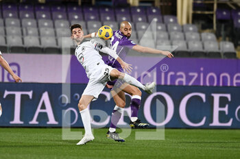 2021-02-19 - Sofyan Amrabat of ACF Fiorentina in action against Giulio Maggiore of AC Spezia  - ACF FIORENTINA VS SPEZIA CALCIO - ITALIAN SERIE A - SOCCER