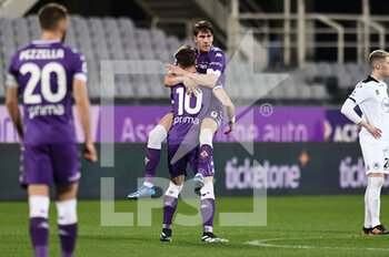 2021-02-19 - Dusan Vlahovic of ACF Fiorentina celebrates after scoring a goal - ACF FIORENTINA VS SPEZIA CALCIO - ITALIAN SERIE A - SOCCER