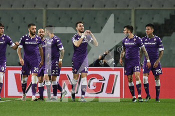 2021-02-19 - Gaetano Castrovilli of ACF Fiorentina celebrates after scoring a goal  - ACF FIORENTINA VS SPEZIA CALCIO - ITALIAN SERIE A - SOCCER