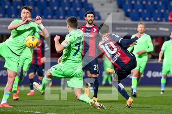 2021-02-27 - Nicola Sansone (Bologna) scores a goal 2-0 - BOLOGNA FC VS SS LAZIO - ITALIAN SERIE A - SOCCER