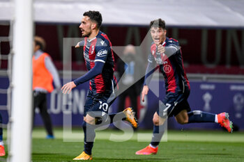2021-02-27 - Nicola Sansone (Bologna) celebrates after scoring a goal 2-0 - BOLOGNA FC VS SS LAZIO - ITALIAN SERIE A - SOCCER