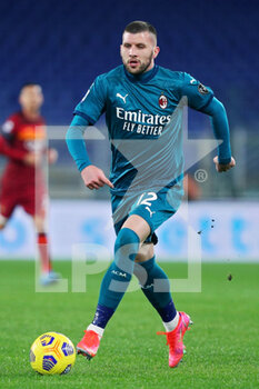 2021-02-28 - Ante Rebic of Milan in action during the Italian championship Serie A football match between AS Roma and AC Milan on February 28, 2021 at Stadio Olimpico in Rome, Italy - Photo Federico Proietti / DPPI - AS ROMA AND AC MILAN - ITALIAN SERIE A - SOCCER