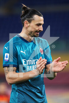 2021-02-28 - Zlatan Ibrahimovic of Milan during the Italian championship Serie A football match between AS Roma and AC Milan on February 28, 2021 at Stadio Olimpico in Rome, Italy - Photo Federico Proietti / DPPI - AS ROMA AND AC MILAN - ITALIAN SERIE A - SOCCER