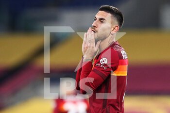 2021-02-28 - Lorenzo Pellegrini of Roma reacts during the Italian championship Serie A football match between AS Roma and AC Milan on February 28, 2021 at Stadio Olimpico in Rome, Italy - Photo Federico Proietti / DPPI - AS ROMA AND AC MILAN - ITALIAN SERIE A - SOCCER