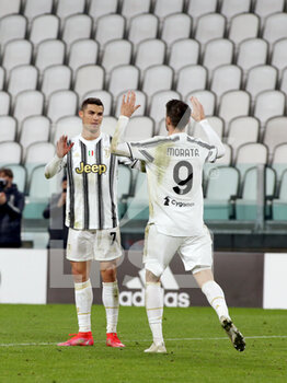2021-03-02 - Cristiano Ronaldo (Juventus FC) and Alvaro Morata (Juventus FC) celebrates the goal - JUVENTUS FC VS SPEZIA CALCIO - ITALIAN SERIE A - SOCCER
