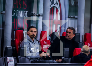 2021-03-03 - Zlatan Ibrahimovic of AC Milan and Paolo Maldini of AC Milan - AC MILAN VS UDINESE CALCIO - ITALIAN SERIE A - SOCCER