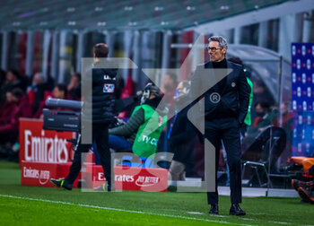 2021-03-03 - Head Coach of Udinese Calcio Luca Gotti reacts from the bench - AC MILAN VS UDINESE CALCIO - ITALIAN SERIE A - SOCCER