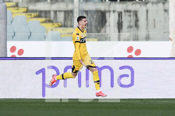 2021-03-07 - Valentin Mihaila (Parma Calcio) esultanza gol 2-3 - ACF FIORENTINA VS PARMA CALCIO - ITALIAN SERIE A - SOCCER