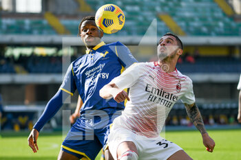 2021-03-07 - Adrien Tameze (Hellas Verona) in action against Rade Krunic (Milan) - HELLAS VERONA VS AC MILAN - ITALIAN SERIE A - SOCCER