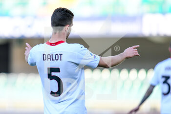2021-03-07 - Diogo Dalot (Milan) celebrates after scoring a goal 0-2 - HELLAS VERONA VS AC MILAN - ITALIAN SERIE A - SOCCER
