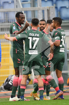2021-03-12 - Simeon Nwankwo (Crotone) celebrates after scores a goal - SS LAZIO VS FC CROTONE - ITALIAN SERIE A - SOCCER