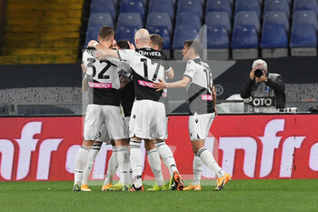 2021-03-13 - Team Udinese, celebrates after scoring a goal - GENOA CFC VS UDINESE CALCIO - ITALIAN SERIE A - SOCCER