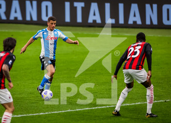 2021-03-14 - Diego Demme of SSC Napoli in action - AC MILAN VS SSC NAPOLI - ITALIAN SERIE A - SOCCER
