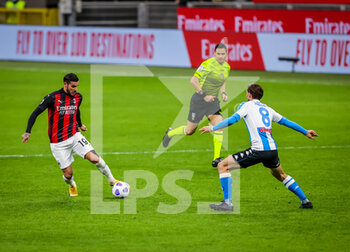 2021-03-14 - Theo Hernandez of AC Milan in action - AC MILAN VS SSC NAPOLI - ITALIAN SERIE A - SOCCER