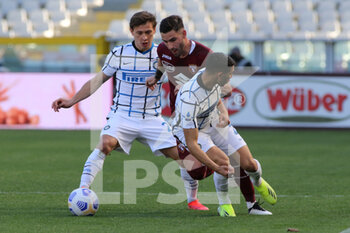 2021-03-14 - Nicola Murru (Torino FC) vs Nicolo' Barella and Achraf Hakimi (FC Internazionale) - TORINO FC VS FC INTERNAZIONALE - ITALIAN SERIE A - SOCCER