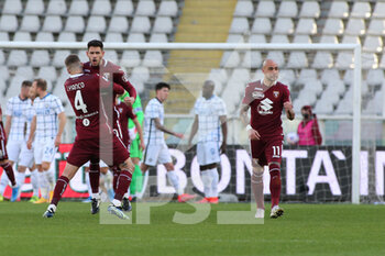 2021-03-14 - Antonio Sanabria (Torino FC) celebrates the goal of 1-1 - TORINO FC VS FC INTERNAZIONALE - ITALIAN SERIE A - SOCCER
