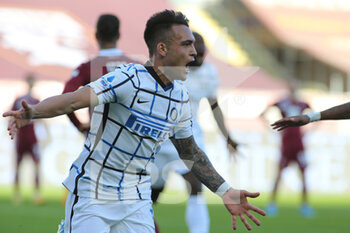 2021-03-14 - Lautaro Martinez (FC Internazionale) celebrates the goal of 1-2 - TORINO FC VS FC INTERNAZIONALE - ITALIAN SERIE A - SOCCER