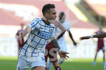 2021-03-14 - Lautaro Martinez (FC Internazionale) celebrates the goal of 1-2 - TORINO FC VS FC INTERNAZIONALE - ITALIAN SERIE A - SOCCER
