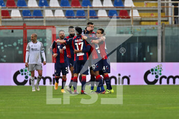 2021-03-20 - Junior Messias (Crotone FC) celebrates after scoring a goal during the Serie A soccer match between Crotone FC - Bologna FC, Stadio Ezio Scida on March 20, 2021 in Crotone Italy - FC CROTONE VS BOLOGNA FC - ITALIAN SERIE A - SOCCER