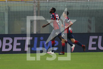 2021-03-20 - Simy (Crotone FC) celebrates after scoring a goal during the Serie A soccer match between Crotone FC - Bologna FC, Stadio Ezio Scida on March 20, 2021 in Crotone Italy - FC CROTONE VS BOLOGNA FC - ITALIAN SERIE A - SOCCER
