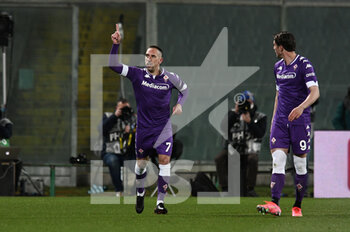 2021-03-21 - FrancknRibery of ACF Fiorentina celebrates after scoring a goal of 2-1  - ACF FIORENTINA VS AC MILAN - ITALIAN SERIE A - SOCCER