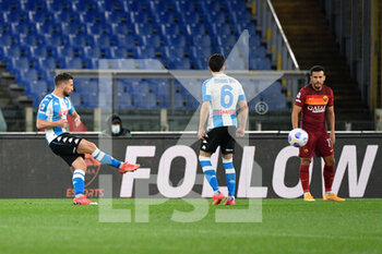 2021-03-21 - Dries Mertens of SSC Napoli gol 0-1 seen in action - AS ROMA VS SSC NAPOLI - ITALIAN SERIE A - SOCCER
