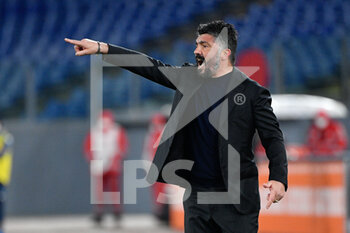 2021-03-21 - Coach of SSC Napoli Gennaro Gattuso seen in action - AS ROMA VS SSC NAPOLI - ITALIAN SERIE A - SOCCER
