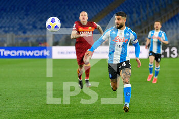 2021-03-21 - Lorenzo Insigne of SSC Napoli seen in action - AS ROMA VS SSC NAPOLI - ITALIAN SERIE A - SOCCER