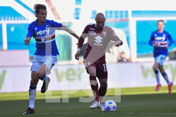 2021-03-21 - ALBIN EKDAL (Sampdoria), Simone Zaza (Torino) - UC SAMPDORIA VS TORINO FC - ITALIAN SERIE A - SOCCER