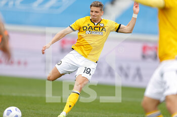 2021-04-03 - Jens Stryger Larsen (Udinese Calcio) segna il gol del 3-2 - ATALANTA VS UDINESE - ITALIAN SERIE A - SOCCER