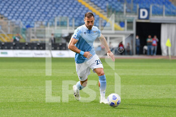 2021-04-03 - Stefan Radu of SS Lazio seen in action during the Italian Football Championship League A 2020/2021 match between SS Lazio vs Spezia Calcio at the Olimpic Stadium in Rome. - SS LAZIO VS SPEZIA CALCIO - ITALIAN SERIE A - SOCCER